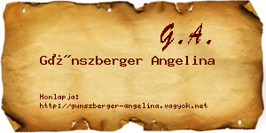 Günszberger Angelina névjegykártya